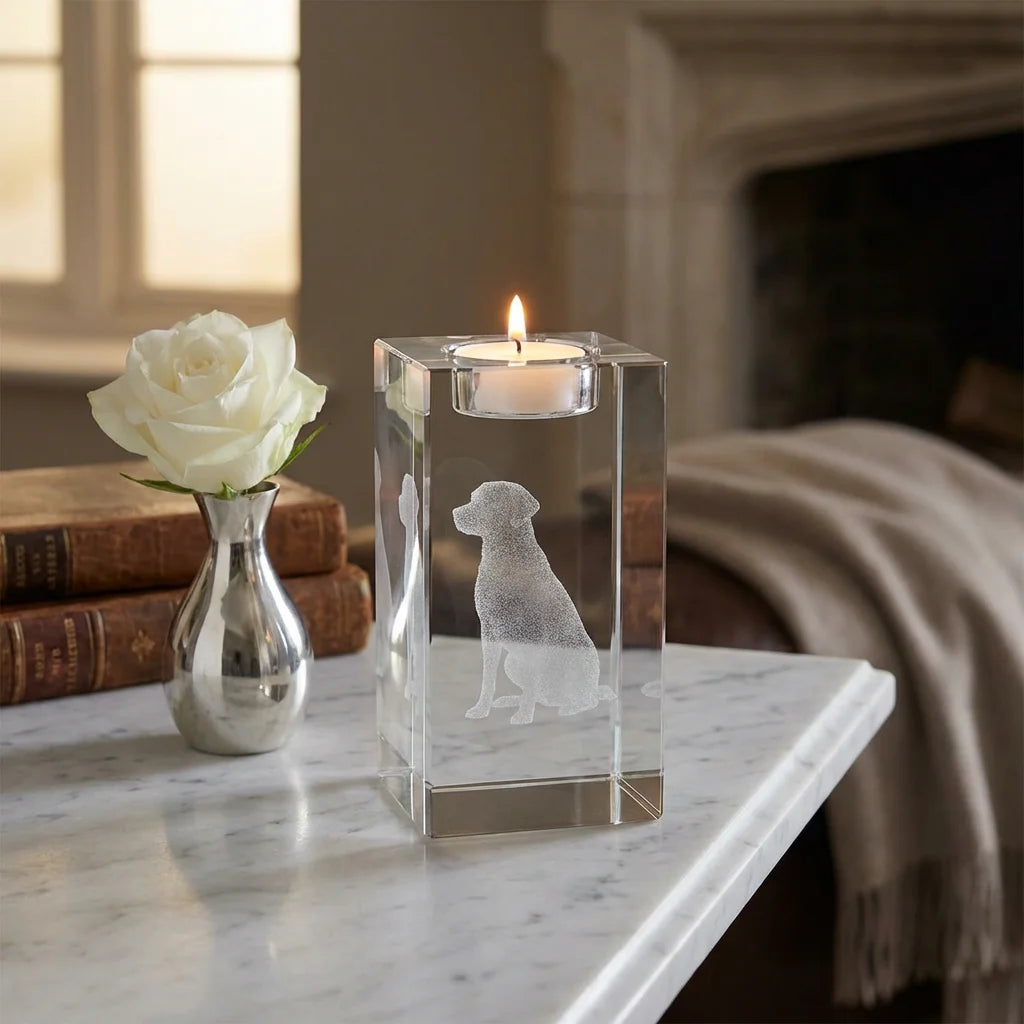 EverGlow™ | Bespoke 3D Crystal Memorial Candlestick | Eternal Light